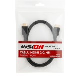 Cablu HDMI 2.0 Vision Touch, 4K, 1m, Negru