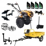 ProGARDEN Pachet Campo 1844 Motocultor 18CP + Remorca RM600C + Plug bilonat + Plug reversibil + Prasitoare + Adaptor + 2 roti metalice 540x170 + 4L U