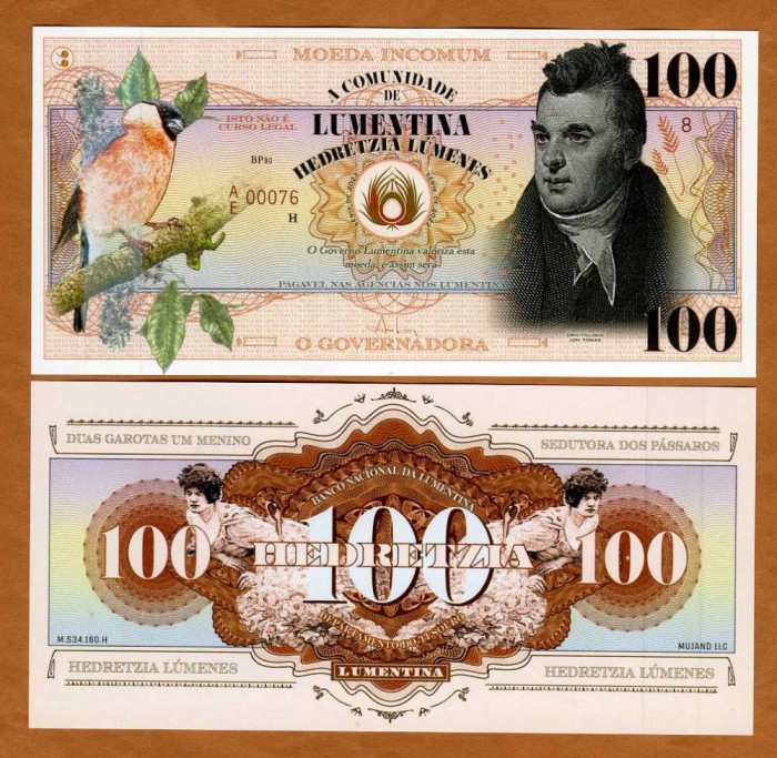 !!! FANTASY NOTE = LUMENTINA - 100 LUMENES - 2022 - UNC / POLIMER