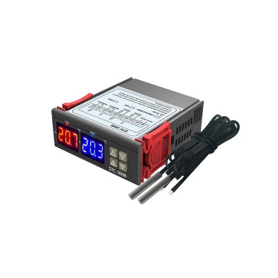 Termostat pentru Control Temperatura cu 2 Sonde de Temperatura, Afisaj LCD, Control Temperatura si Alarma foto