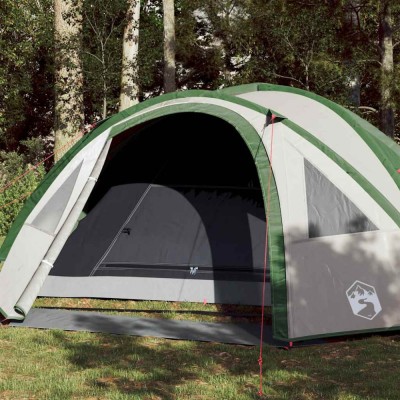 vidaXL Cort de camping cupolă pentru 4 persoane, verde, impermeabil 94349 foto