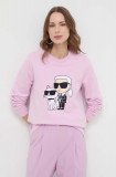 Cumpara ieftin Karl Lagerfeld bluza femei, culoarea roz, cu imprimeu