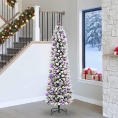 vidaXL Brad de Crăciun artificial cu 300 LED Verde și alb 240 cm 3396135