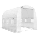 Outsunny Seră aprox. 2,7 x 2 x 2 m cu rafturi, ușă rulabilă cu fermoar, 6 ferestre cu plasă, tije de susținere | Aosom Romania