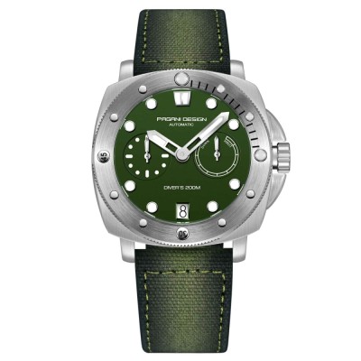 Ceas barbatesc automat PAGANI DESIGN PD-1767, cadran verde, 41mm, safir sintetic, curea nylon verde foto