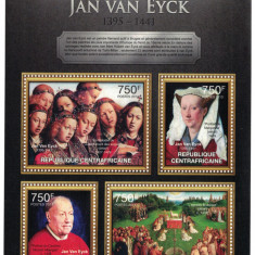 AFRICA CENTRALA 2013 - Picturi, Jan van Eyck /set complet - colita+bloc MNH