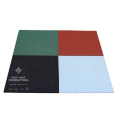 Pavele dale din cauciuc, tartan, patrate, plane, GRI, 60x60 cm, grosime 20 mm