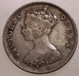 J.288 HONG KONG COLONIE BRITANICA VICTORIA 10 CENTS 1900 ARGINT