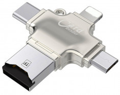 Card Reader iUni iDragon 4 in 1 Lightning, MicroUSB, Type-C si USB 3.0 pentru iPhone, iPad, iPod foto