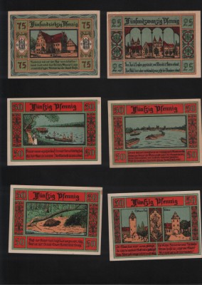 Notgeld Set 25+4x50+75 pf Aken Elbe foto