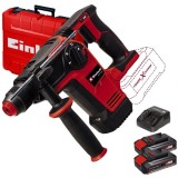 Einhell TP-HD 18/26 Li BL PXC + Twinpack CB + 4514095 - Rotopercutor SDS-Plus 2.6 J valiza plastic + Set 2 acumulatori si incarcator Li-Ion 18 V 2.5 A