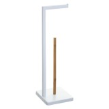 Suport hartie igienica 5Five Natureo, metal si bambus, 20x20x65 cm, alb Household NewTrend