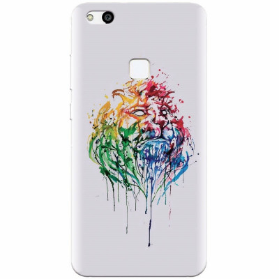 Husa silicon pentru Huawei P10 Lite, Paint Illustration Lion Head foto