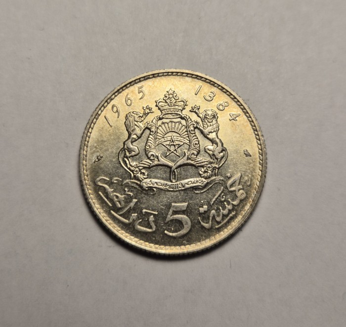 Maroc 5 Dirhams 1965 UNC