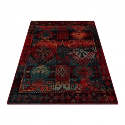Covor de l&amp;acirc;nă Omega AVAR Pătrat Cadru, caro, oriental - rubin, 170x170 cm foto