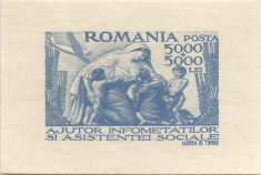 Romania, LP 207/1947, Seceta, colita nedantelata, eroare, MNH foto