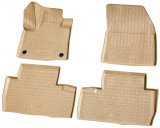 Set de 4 covorase bej cauciuc 3D stil tavita premium pentru Peugeot 5008 II din 2017, Recambo