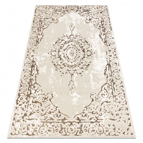 Covor ALLURE 1961 Ornament, cadru - Structural, elegant, glamour crem / auriu, 120x170 cm