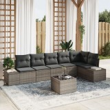 Gossi set de canapea de gradina cu 6 piese cu perne negre din poliratan