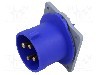 Conector alimentare AC, IEC 60309, IP44, 32A, 0,25kV, 250V AC, 4 pini, AMPHENOL - 2CMA193444R1000