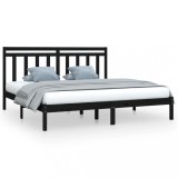 Cumpara ieftin Cadru de pat, negru, 200x200 cm, lemn masiv
