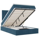 Cumpara ieftin Cadru pat otoman cu saltele Albastru inchis 120x190cm catifea