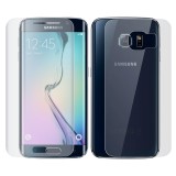 Folie sticla Samsung Galaxy S6 Edge, fata plus spate tempered glass, total transparenta, 3D, acopera tot ecranul, 0.2mm