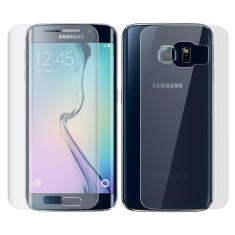 Folie sticla Samsung Galaxy S6 Edge, fata plus spate tempered glass, total transparenta, 3D, acopera tot ecranul, 0.2mm