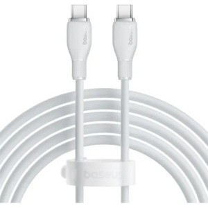 CABLU alimentare si date Baseus Pudding, Fast Charging Data Cable pt. smartphone, USB Type-C la USB Type-C 100W, 2m, alb &amp;quot;P10355702221-B2&amp;quot; (timbru ver foto