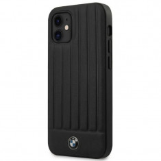 Husa Cover BMW Leather Hot Stamp Vertical pentru iPhone 12 Mini Black foto