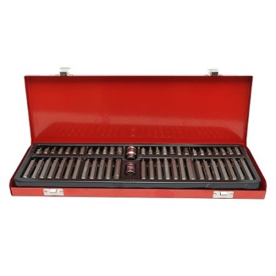 Trusa biti torx, hex si spline, chei imbus, adaptor 1 2 si 3 8 , 54 piese, rosie foto
