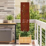 vidaXL Ecran de intimitate pentru grădină Floral Ruginit 32 x 140 cm 876230