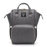 Rucsac multifunctional pentru mamici, flippy, din panza oxford, compartimentare multipla, impermeabil, 43 x 18 x 26 cm, gri inchis