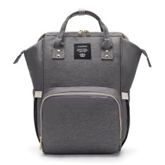 Rucsac multifunctional pentru mamici, flippy, din panza oxford, compartimentare multipla, impermeabil, 43 x 18 x 26 cm, gri inchis