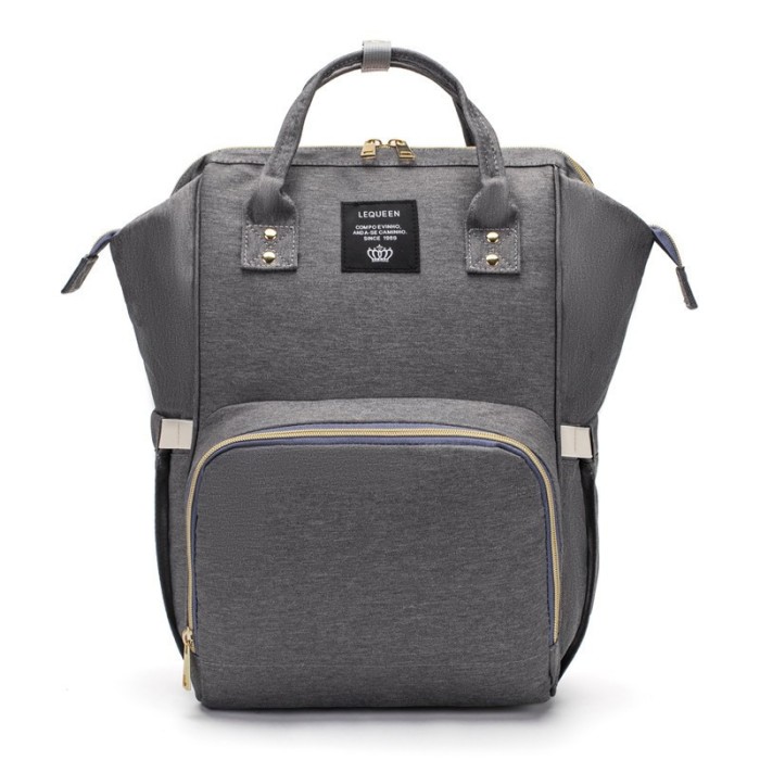 Rucsac multifunctional pentru mamici, flippy, din panza oxford, compartimentare multipla, impermeabil, 43 x 18 x 26 cm, gri inchis