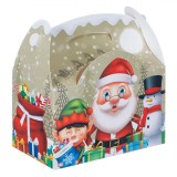 Cutie Cadouri Crăciun, Pliabilă, Model Moș Crăciun, Om De Zăpadă și Spiriduș, Cu M&acirc;ner, Capacitate 2.95 L, Multicolor, Oem