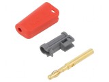 Conector banană 4mm roşie aurit 19A pe cablu
