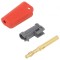 Conector banană 4mm roşie aurit 19A pe cablu