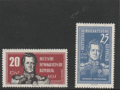 Germania DDR 1960-Personalitati,Contele von Gneisenau,dant.,MNH,Mi.793-794 foto