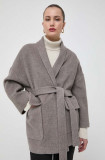 Cumpara ieftin Beatrice B palton de lana culoarea gri, de tranzitie, oversize