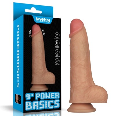Vibrator Realistic Power Basics, 10 Moduri Vibratii, PVC, Natural, 22.8 cm foto