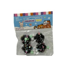 Jucărie interactivă pufoasă cu 4 lăbuțe mini, neagră cu paiete, antistres