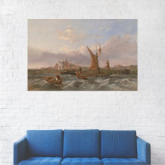 Tablou Canvas, Barci pe Mare, Furtuna pe Mare - 80 x 120 cm foto