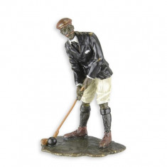 Jucator de golf - statueta din bronz pictat pe soclu din marmura ND-40