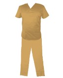 Costum Medical Pe Stil, Bej cu Elastan, Model Classic Barbati - S, 3XL