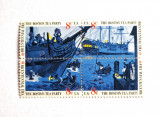 SUA Statele Unite ale bloc de 4 val. MNH 1973 timbre istorie Boston Tea Party, Nestampilat