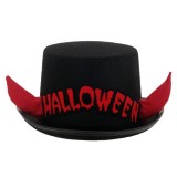Pălărie Deghizare Halloween, Mesaj Halloween, Coarne Roșii, Negru