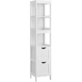 VASAGLE Dulap de baie tip coloana, din MDF, cu 2 sertare si 3 rafturi, 30x30x142 cm, alb Household NewTrend