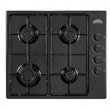 Plita incorporabila Nuova Cucina PG60 Black, 4 arzatoare gaz, Valve de siguranta, Negru