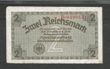 GERMANIA NAZISTA 2 MARCI REICHSMARK 1940 [29] P- 137a , 7 cifre , Litera B